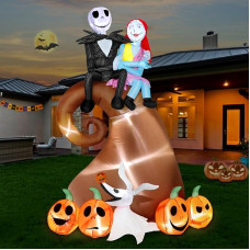 6 Ft Halloween Inflatables Outdoor Decorations,Blow Up Pumpkin Yard Decor 